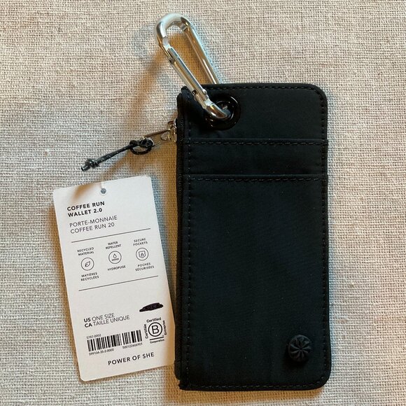 NWT Athleta Coffee Run Wallet 2.0, Black - Picture 3 of 7